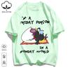 Sleeping In A Monday World Printing Retro Unisex T-Shirts Loose Cotton T Shirt Trendy Summer Tee Unisex Fashion Sports Clothes