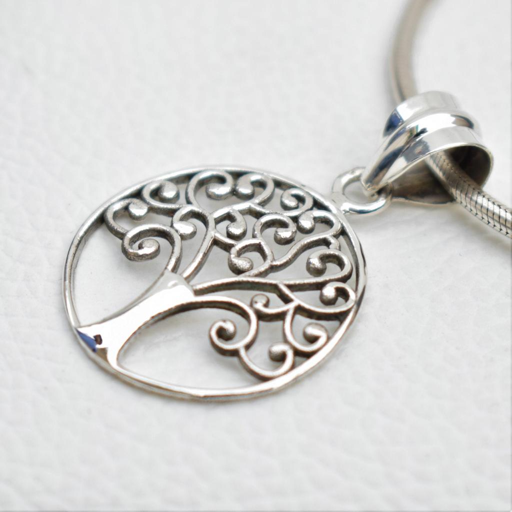 Handmade 925 Sterling Silver Tree of Life Pendant, Healing Jewelry