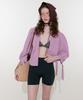 Lulu Seoul Wrinkle Puff Blouse (Purple)