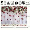 Elegante sfondo floreale, design con rose rosse e bianche, adatto per matrimoni, baby shower, compleanni, striscioni per feste all'aperto