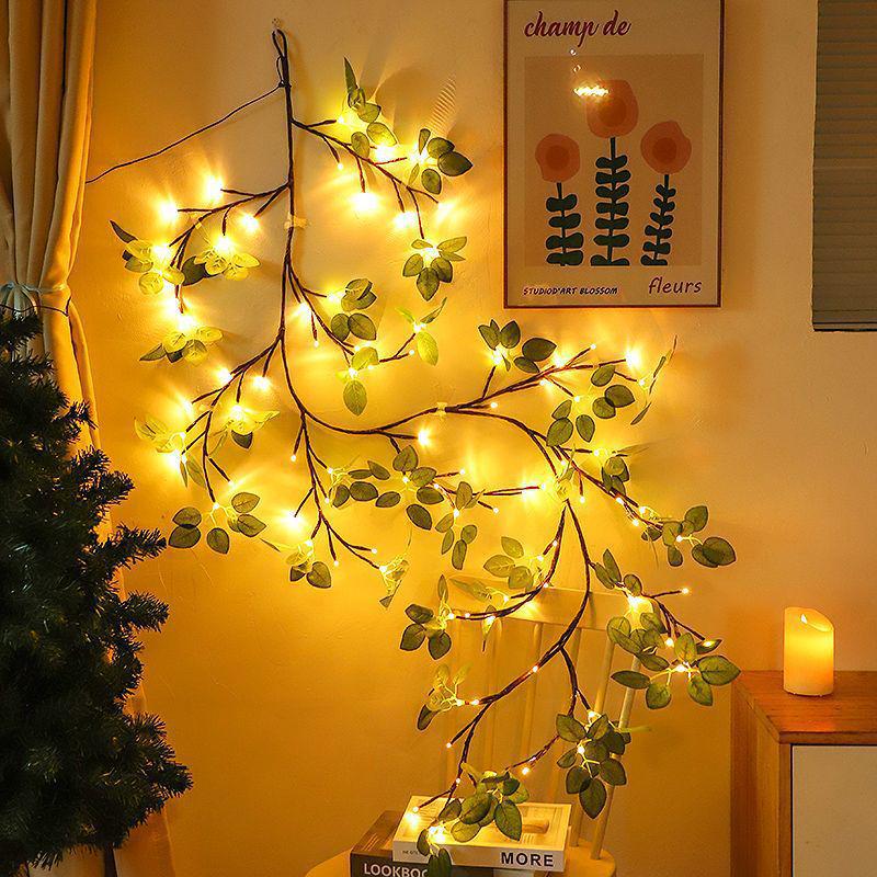 LED Branch Rattan String Lights: Decorative Lighting for Living Room, Bedroom, Holidays, Weddings