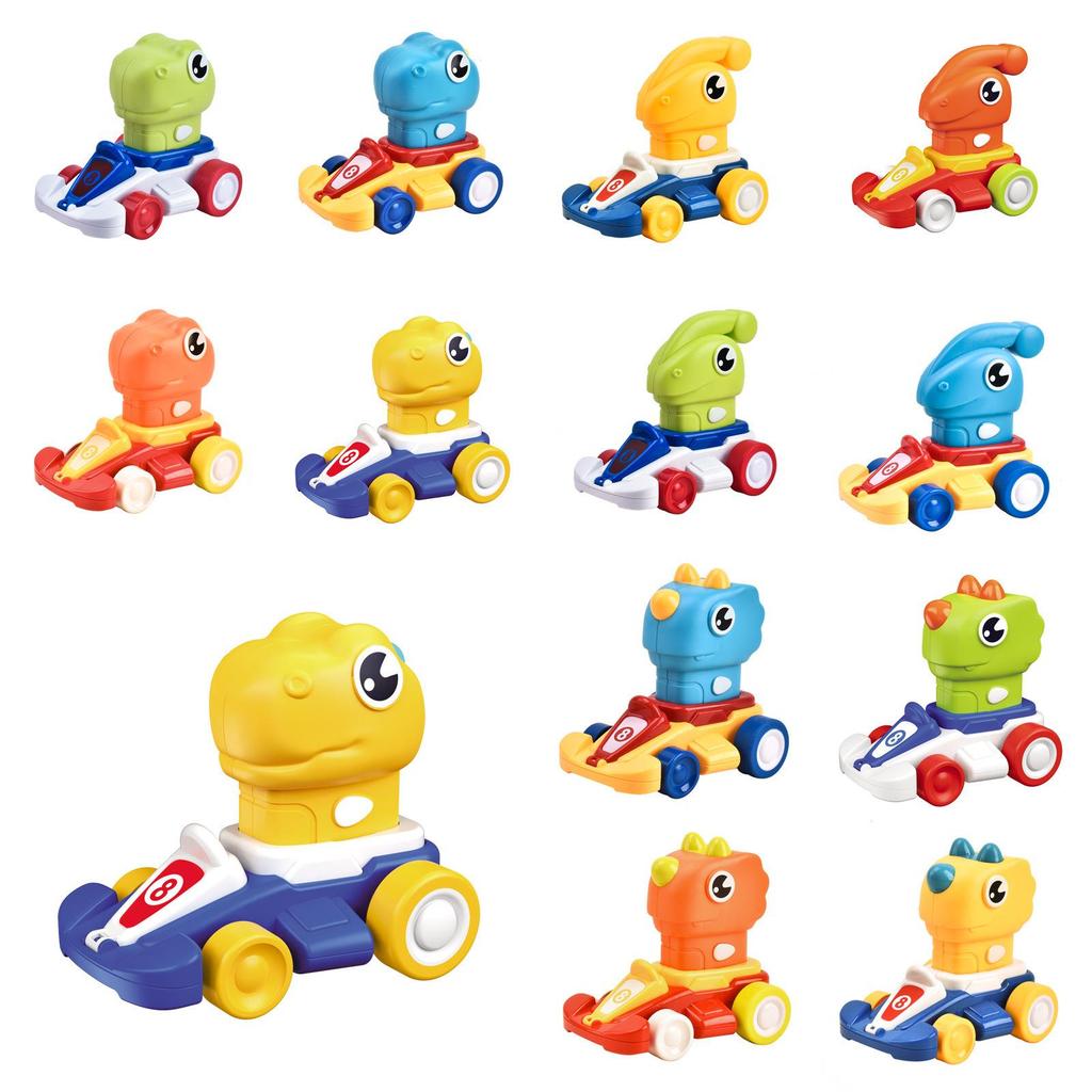 Cartoon Dinosaur Go-kart Inertial Sliding Toy Car For Boys Abs Material Race Car Appearance Push Function 11*11*8.5cm
