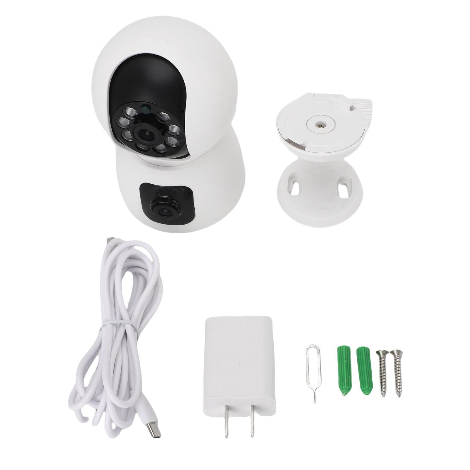 

Smart Camera for Tuya APP Full Color Double Lens Rotatable Camera for Home Security Support Hotspot US Plug