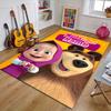 Custom Masha and the Bear Mat Personalized Name, Polyester Washable Indoor Entryway Rug, Gift for Christmas, Easter, Thanksgiving Day