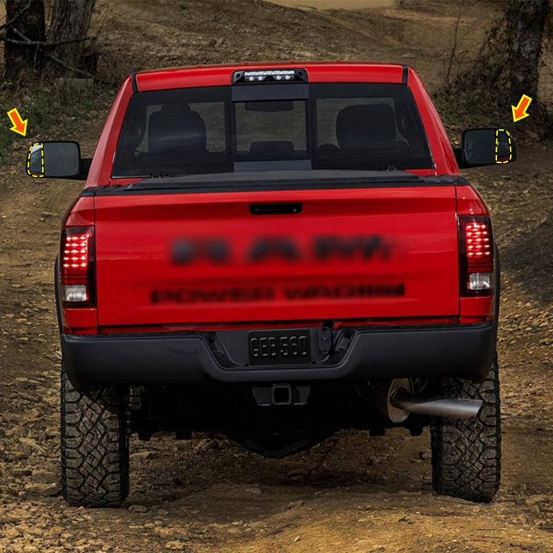 For 10-20 Models of Dodge Ram RAM Pickup Trucks. Replacement of Unheated Rearview Lenses for Reversing Lenses