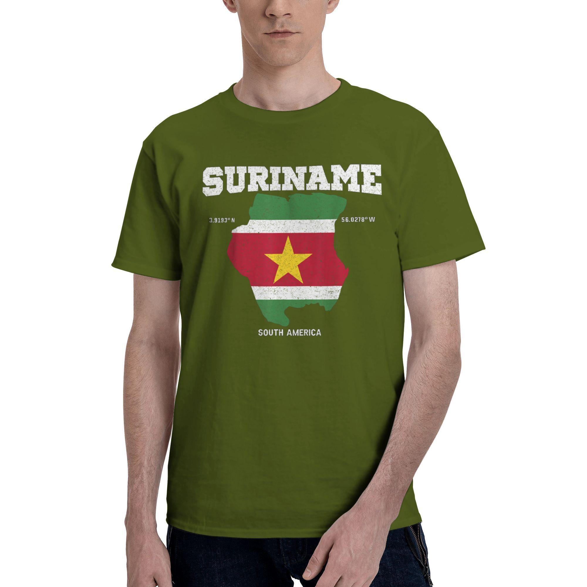 

Vintage T Shirt Summer Suriname flag and map Fashion T Shirts Cotton Tshirt for Couple Y2K Funny Loose Short Sleeve Tees 4XL