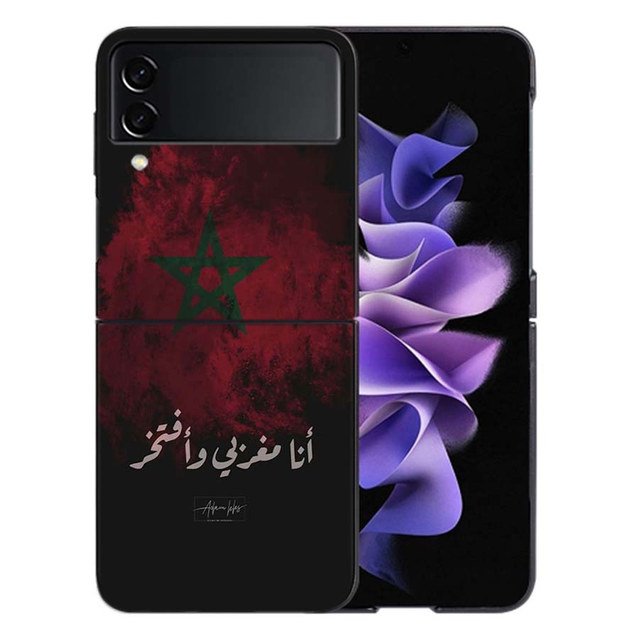 Morocco Flag Soccer Coque For Samsung Z Flip7 6 Galaxy Case Shockproof Z Flip5 Z Flip3 4 5G Hard Cover Phone TPU PC Hard Funda
