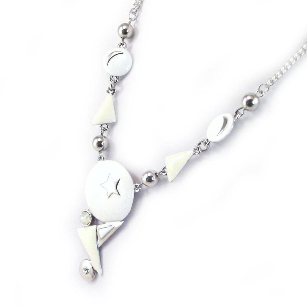 NOA [G0518] - Ivory White 'Starry Night' Designer Necklace