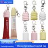 Keychain Lip Gloss Silicone Cap - Portable Replacement for Lazy Person