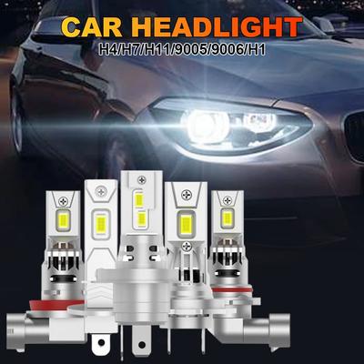 3600LM H4 H7 H11 LED Far Canbus 9005 HB3 9006 HB4 Led 1:1 Mini Lamba 3570 CSP Araba Far Ampulleri Turbo Fan 6000K 12V