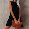 Dámské šaty plus size bez rukávů letní šaty elegantní vintage dámské volánové plážové modré mini šaty vestido
