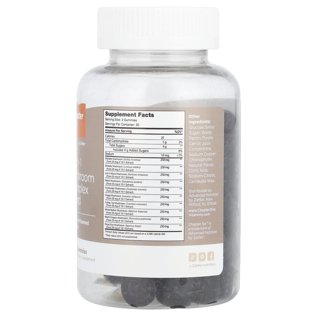 10-In-1 Mushroom Complex Blend Gummies, Raspberry, 60 Gummies