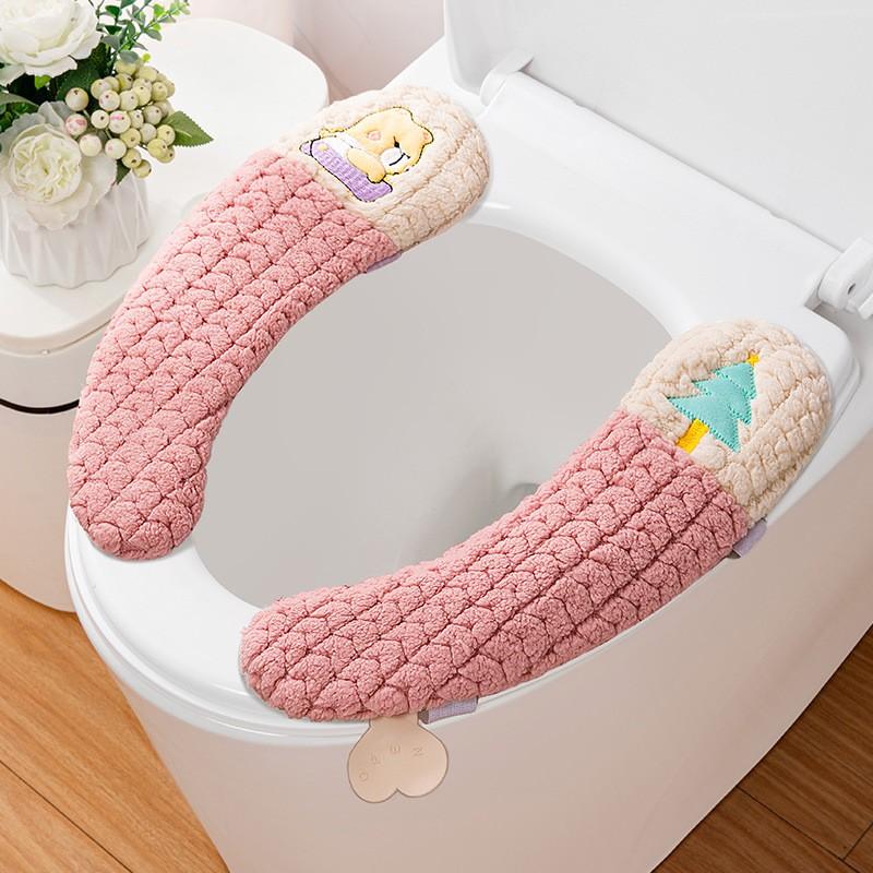 Adhesive Type Toilet Cushion Winter Toilet Cover Toilet Cushion Toilet Sticker Washable and Thickened Bathroom Accessories