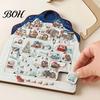 Festive Ritual Ornaments Christmas Puzzle Advent Calendar, Wooden Countdown Family Interactive Games Xmas Ornament for Home Table Mantel Decor Holiday