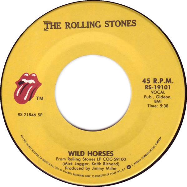 7inch Record ROLLING STONES  Wild Horses  Sway RS19101 ROLLING STONES US Rock Used