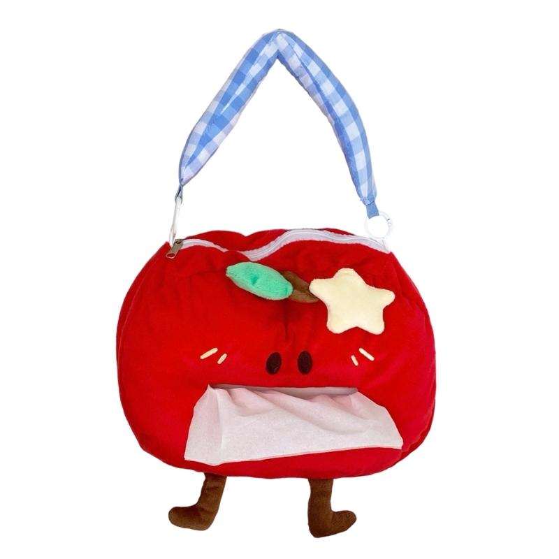 

Creative Apples Shaped Fabric Tissue Box Holder Hanging Hook Space Saving Storage Case for Car And Office Environment