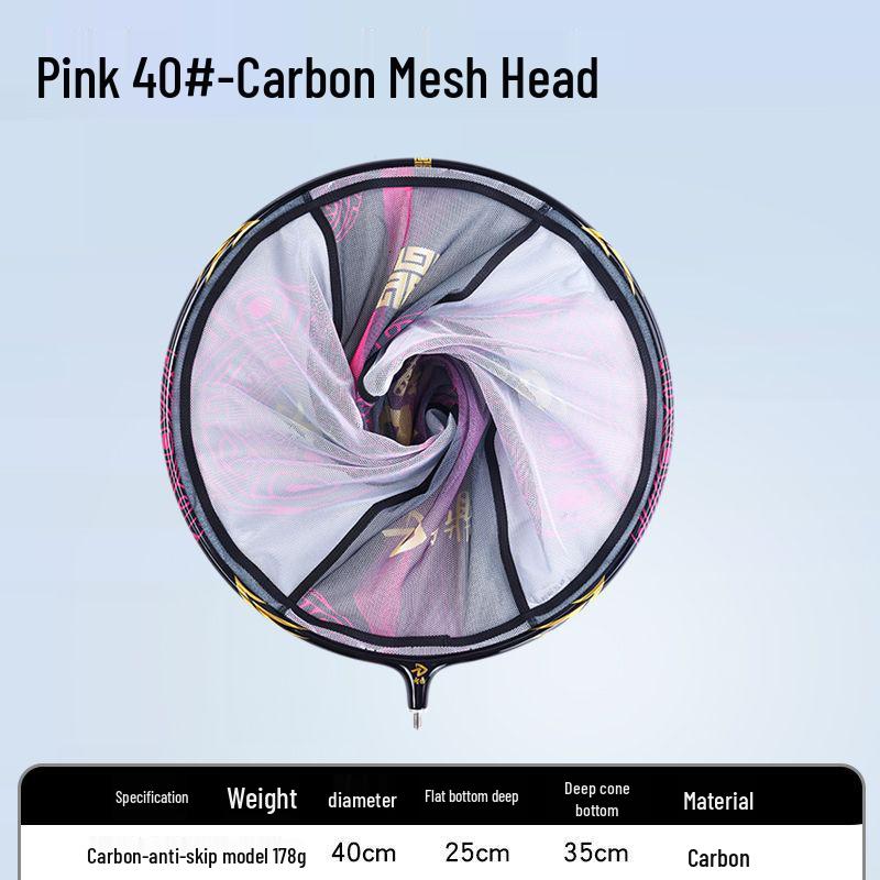 Black Pit Reinforced Quick-Dry Fishing Net: Anti-Jump & Anti-Hook Design with Integrated Ring.