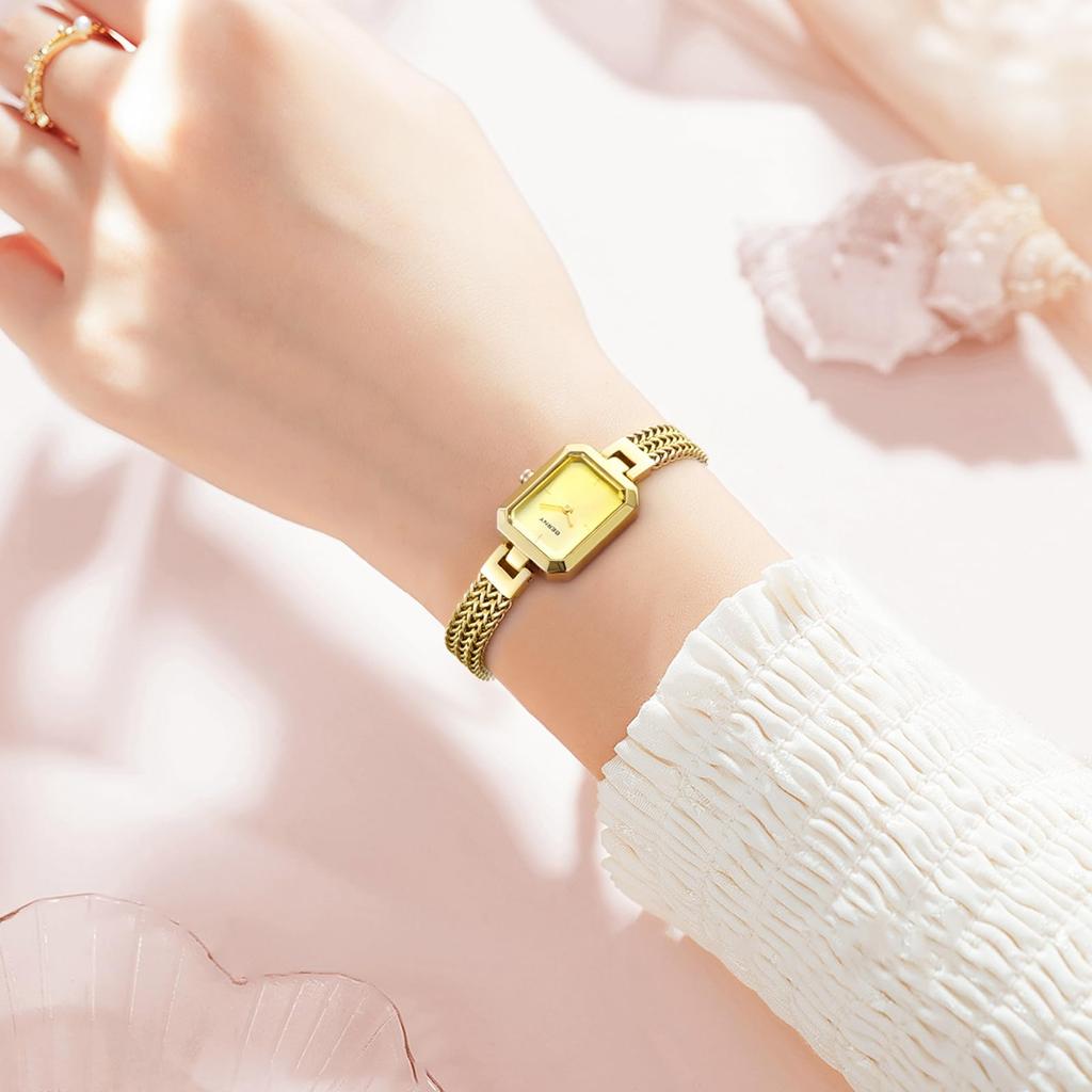 BERNY Watch Ladies Women Quartz Watch Ladies Watch Rectangle Mini Watch Fashion Minimalist Watch 7 ATM Water Resistant Stainless Steel Detachable