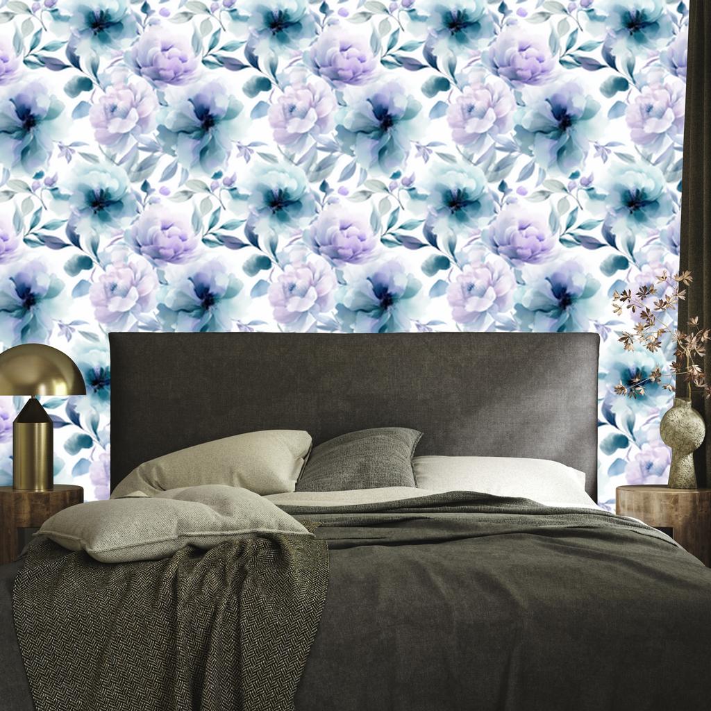 Wallpaper Background White, Blue and Azure for Living Room and Bedroom 50x1000