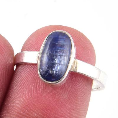 Natural Kyanite Gemstone Handmade 925 Solid Sterling Silver Ring Size 7 N1t40