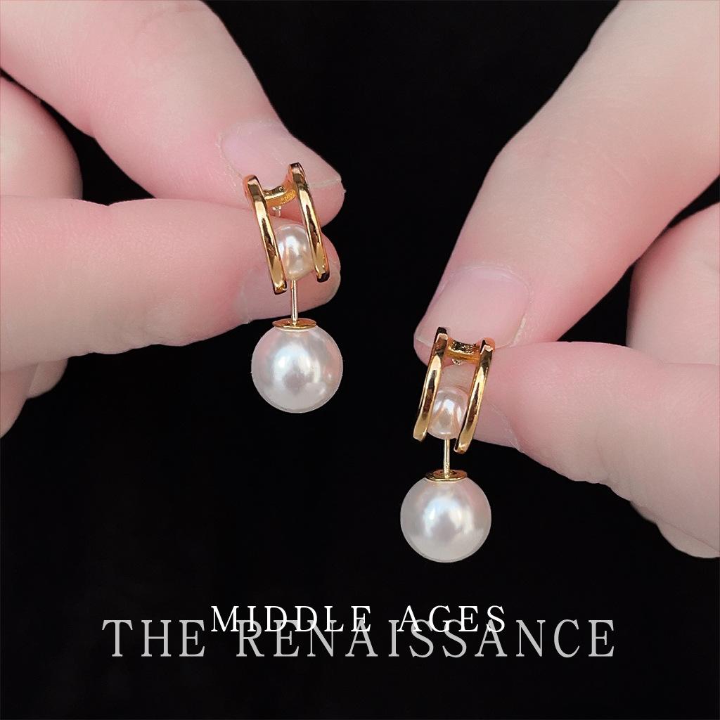 Серьги с ветром, жемчужный дизайн, литературная элегантность, серьги-пусеты, французские серьги
