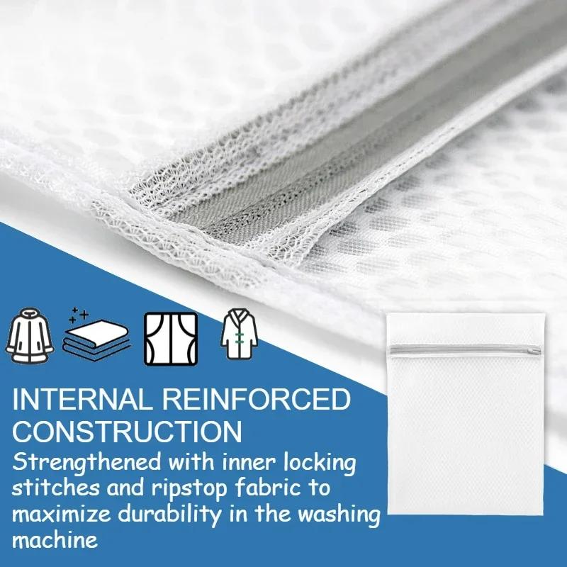 3pcs Zippered Mesh Laundry Bag Polyester Laundry Wash Bags Coarse Net Laundry Basket Laundry Bags for Washing Machines Bra Bag