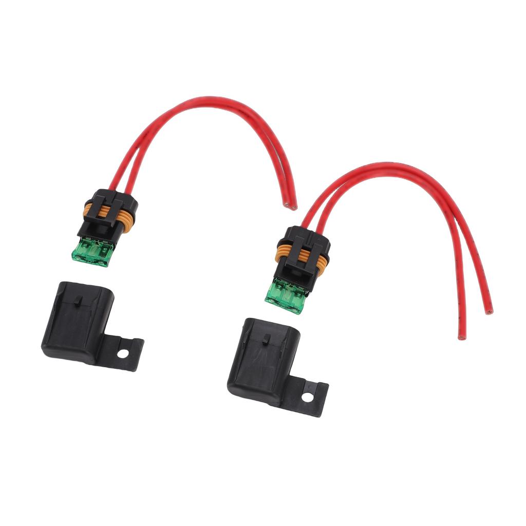 2PCS 12AWG Fuse Holders with 30A Standard Blade Fuse Water Proof Cover Kit for ATO ATC Car RV Truck Boat 20CM