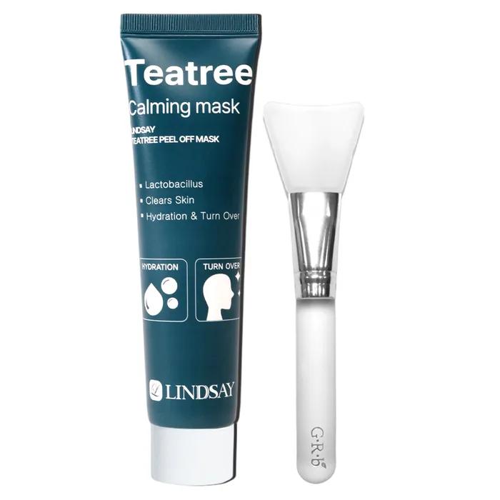Cooling Soothing Moisturizing Turnover Tea Tree Calming Mask Peel-Off Pack 70ml + Pack Brush