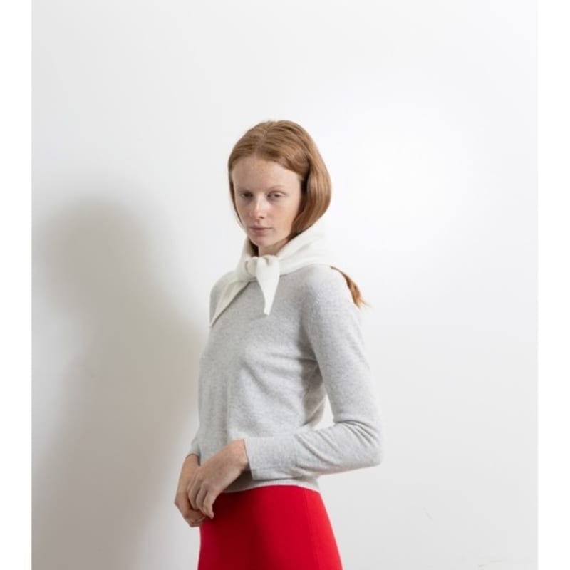 Pure Cashmere NYC TRIANGLE SCARF_Ivory