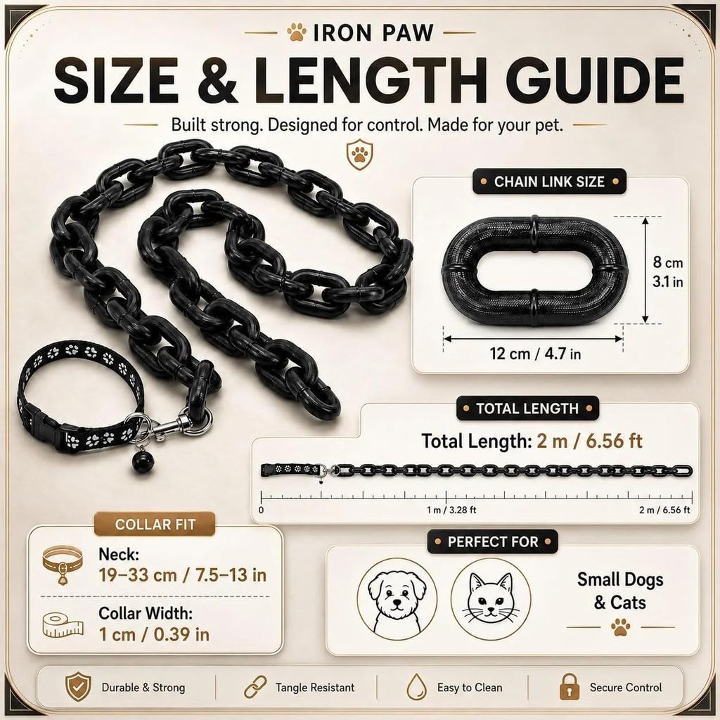 Chain Leash, Lightweight Big Plastic Pet Lead, Oversized Faux Metal Links Walking Accessory, Funny Costume Photo Prop