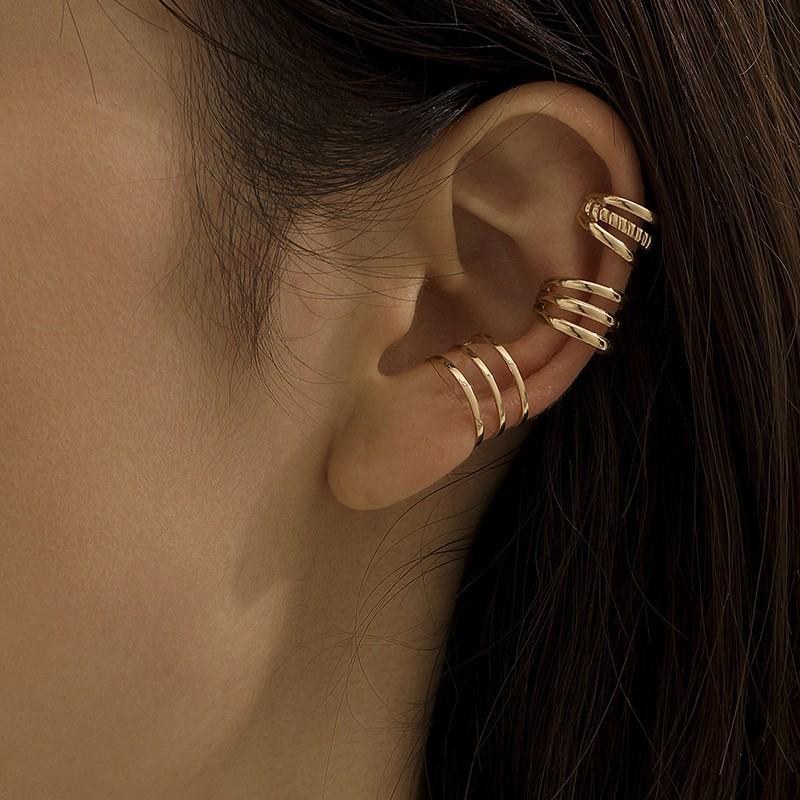 European & American Minimalist Gold Ear Cuff - Chic, Ear Cartilage Clip for Women, No Piercing Needed