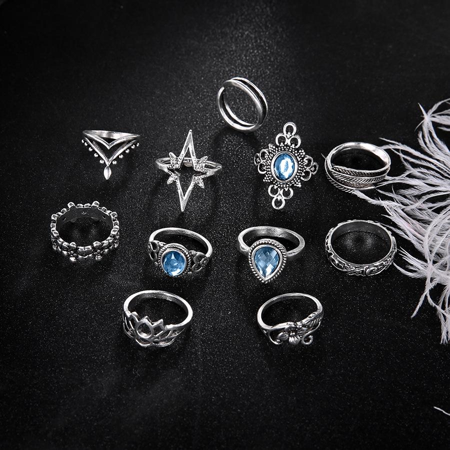 Vintage Carved Starry Sky 11-piece Combination Ring Set