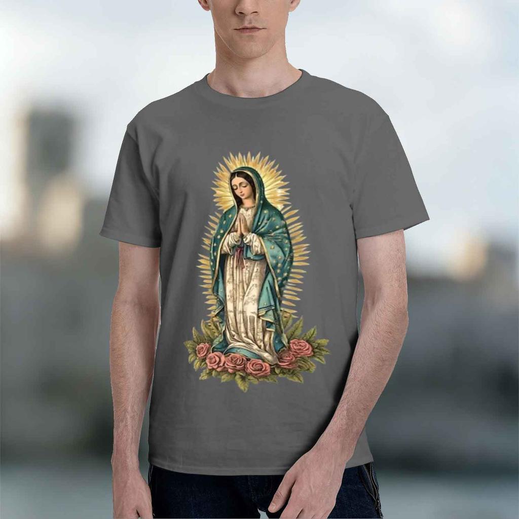 Religious Unisexs Tshirt Virgin Mary With S And Design For Faithful Wearers Spring And Summer Gift For Religious Lovers 2026 New