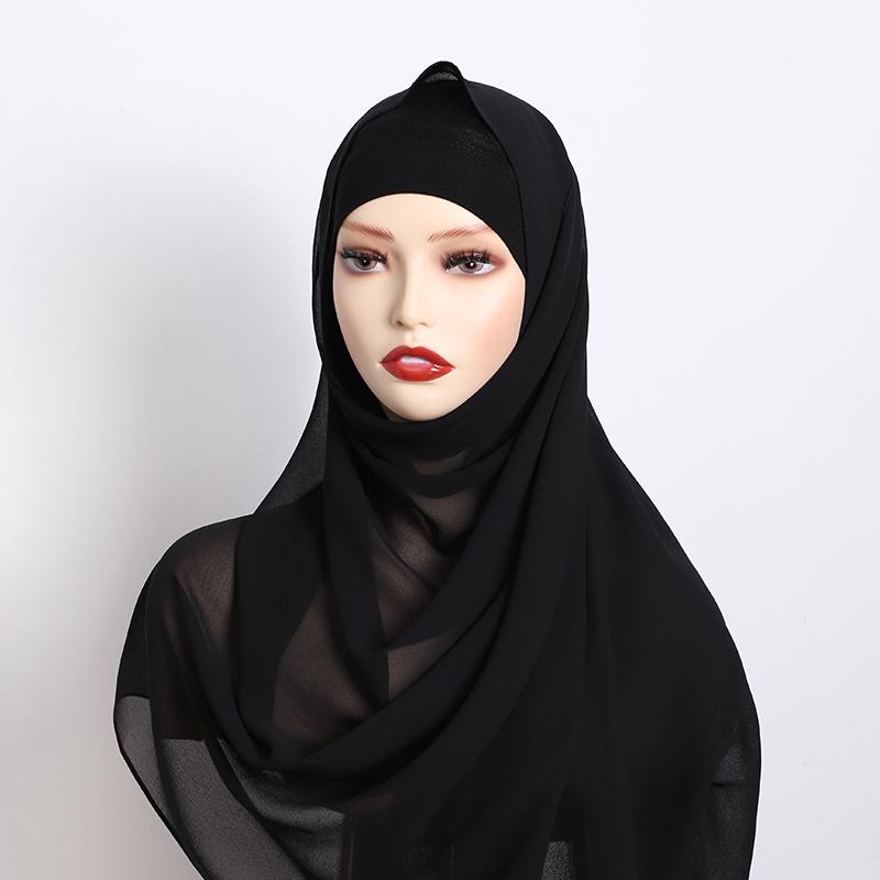 Premium Perfect Matching Color Breathable Undercap Plain Light Weight Chiffon Modal Hijab Scarf