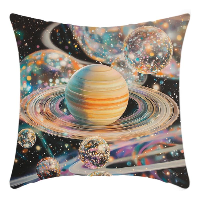 Beautiful Space Galaxy Planet Linen Pillow Cover Cushion Pillow Cover Set of Four