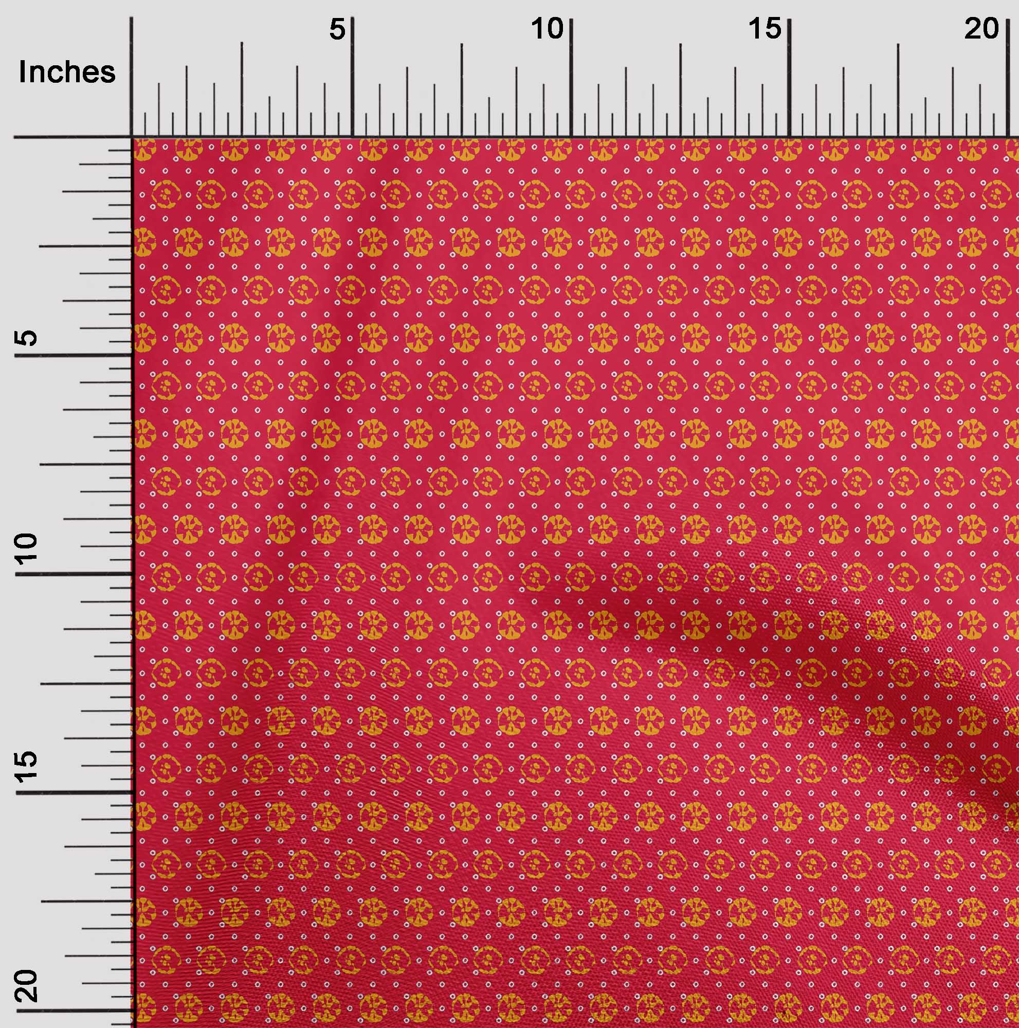 

oneOone Cotton Flex Carmine Red Fabric Small Motif Bandhani Dress Material Fabric Print Fabric By The Yard 40 Inch 42 Inch Wide - Viscose Chiffon червоний