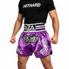 Satin Material Boxing Shorts Purple Color Kickboxing Shorts Fashion Fight Shorts  MMA Training