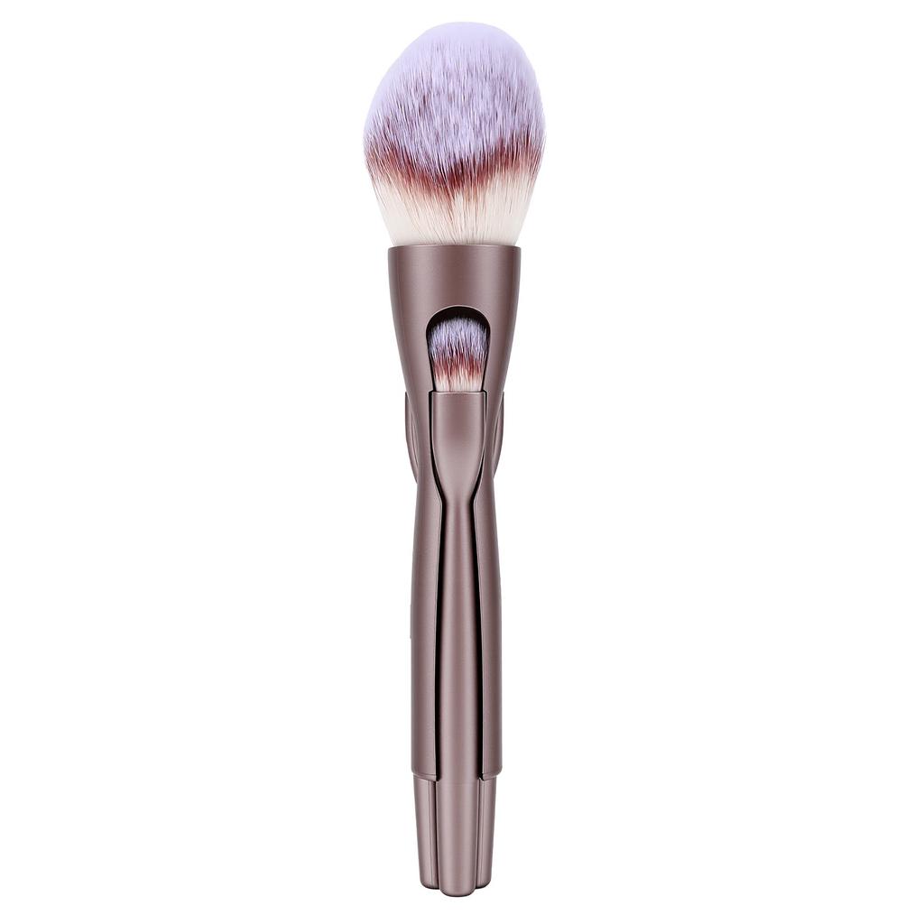 4 in 1 Makeup Brushes Skin Friendly Compact Non Slip Magnet Portable Makeup Brush Set for Travel Champagne