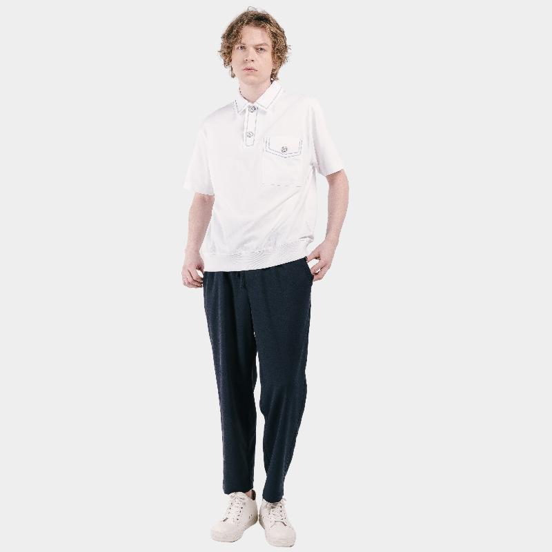 CUSTOMUS 3-Button Point Straight Fit Men'S Elastic Waist Slacks Cxs25Mwpt424 Nav