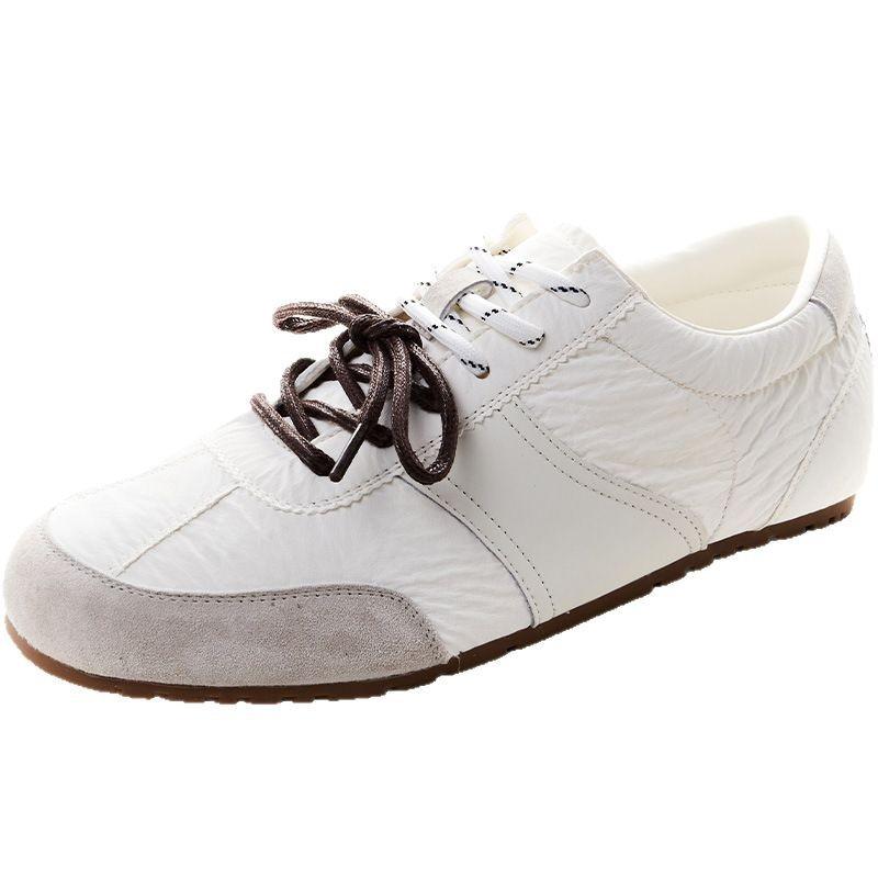 Dexun Schuhe Damen Soft-Sohle Forrest Gump Schuhe Neu Zweifarbig Schnürung Lässig Vielseitig Leicht Flachboden Sport- und Freizeitschuhe