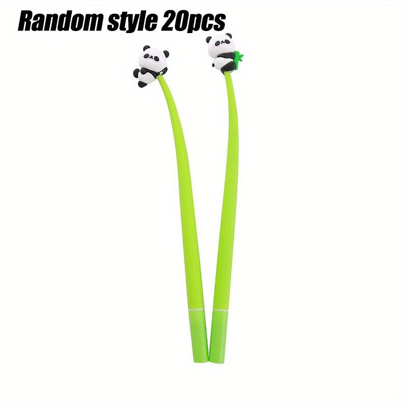 

20pcs Panda Shake 0.5mm Neutral Pens Student Gift Cute Soft Creative Stationery Prize Cartoon Writing Supplies Rocking Pen Stationery for Student Random style 20PCS