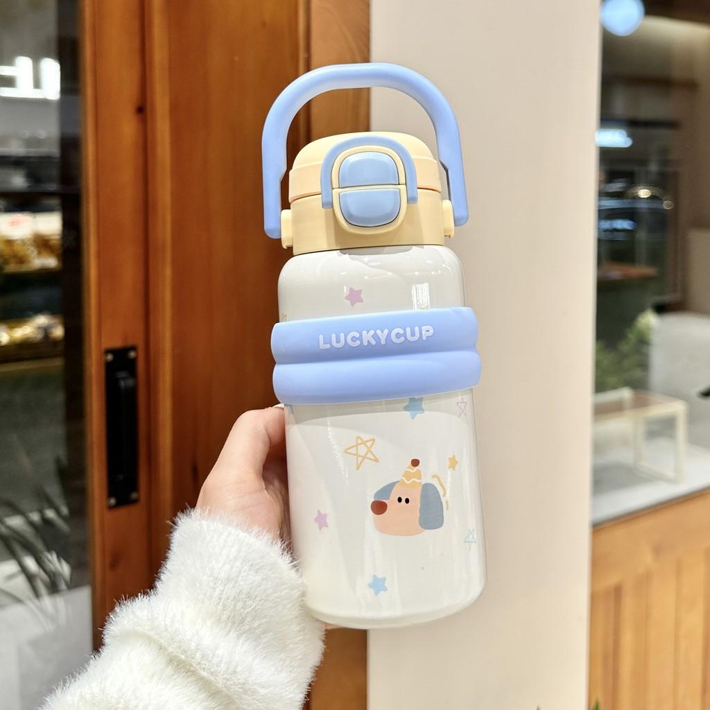 Kids Cartoon Stainless Steel Insulated Cup With Handle For Children And Students