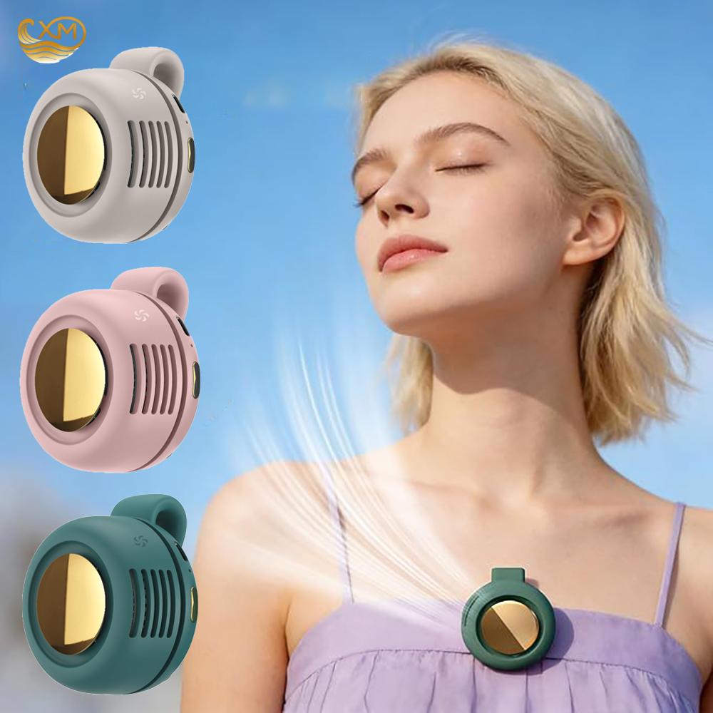 Portable Clip-On Fan Mini Rechargeable 360° Rotatable Fan Adjustable 3-Speed Silent Mini Bladeless Fans