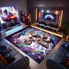 1PC Custom Name Cosmic Cat Collage Theme Floor Mat Ideal for Living Room, Game Rooms, Office, Bedroom,Floor Mat Playful Design
