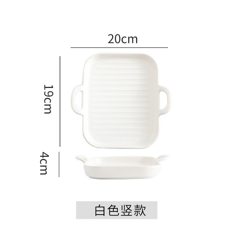 Straight Hair Rectangular Amphora Oven Baking Pan Baking Western Food Creative Large Size Ceramic Household Fish Plate Dish Plate