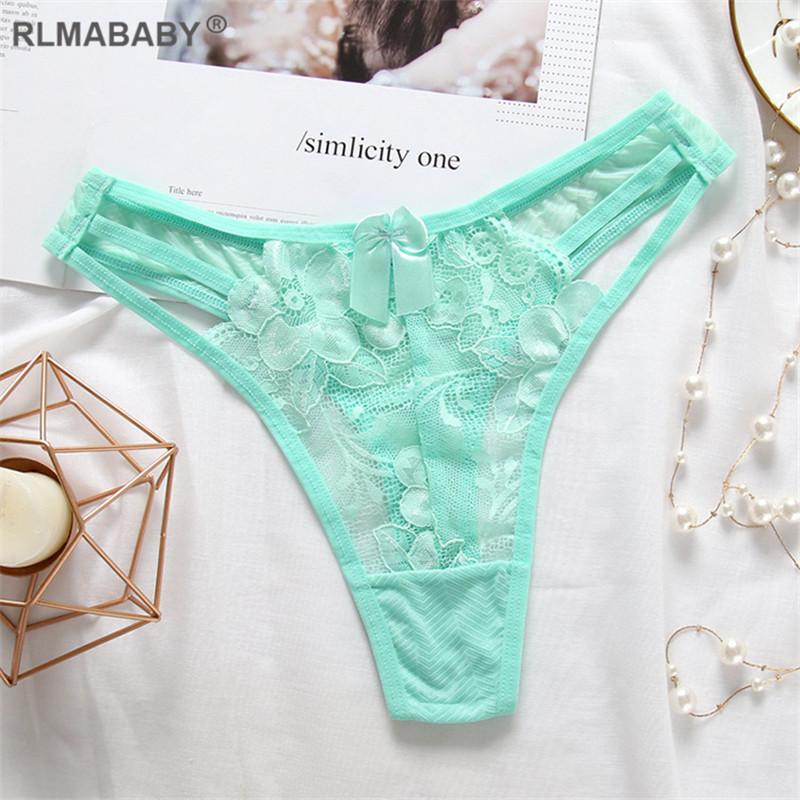 Sexy Three Straps Transparent Floral Lace Underwear Panties Fashion Women Hollow Out Lingerie Thong New Temptation Girl G-String
