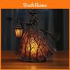 Lampada Strega di Halloween Decorazione di Halloween Statuetta in Resina con Alimentazione a Batteria per Spettrale Esposizione da Tavolo