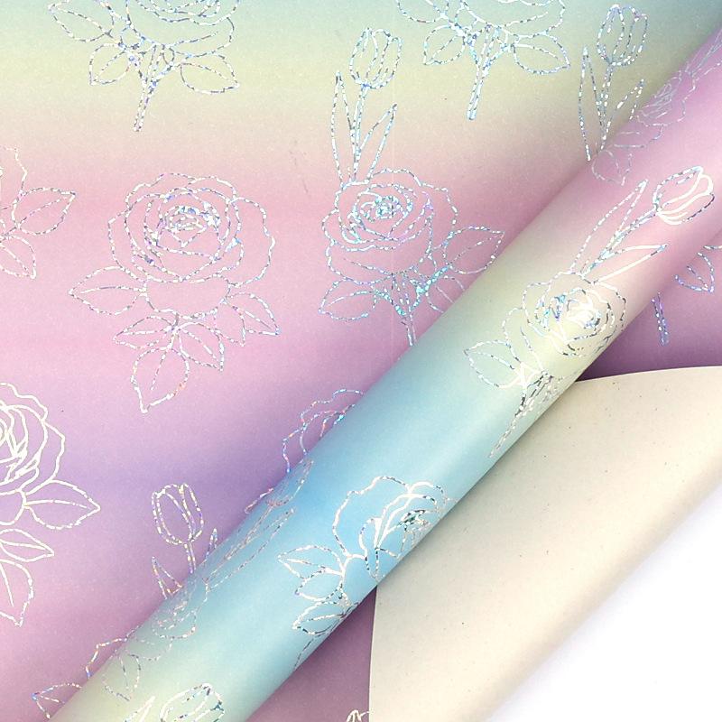 Wrapping Paper Iridescent Iridescent Gift Wrap Roll Confetti Gift Wrap Rainbow Holographic Birthday Wrapping Paper For Girls