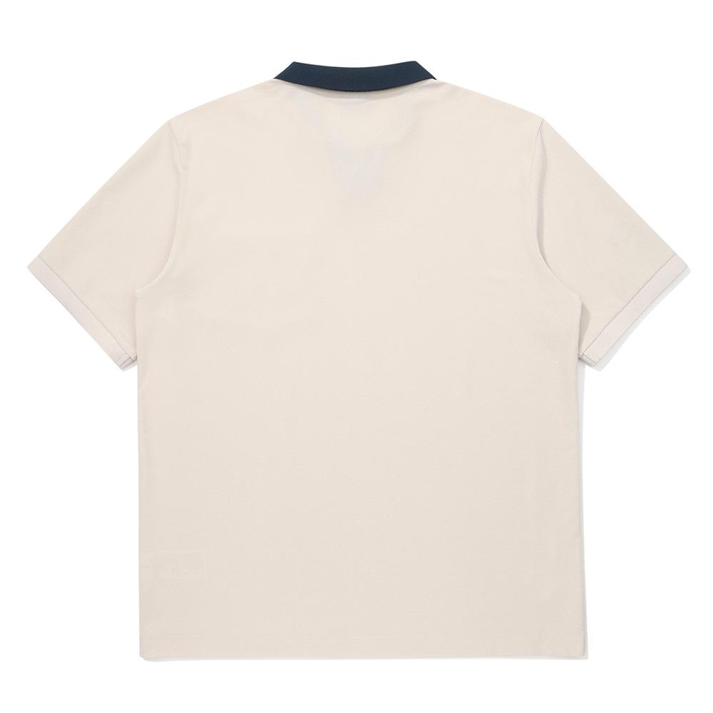 MALBON GOLF Premium Terry Open-Neck T-Shirt Cream (Man)