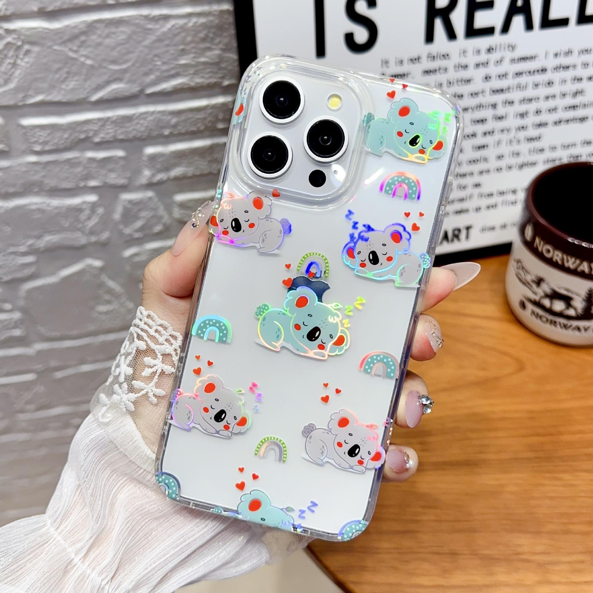 

For IPhone 15 ProMax Phone Case for Apple 14 Cartoon Animal IMD Double Film 15 Anti Drop Cover For iPhone12Promax